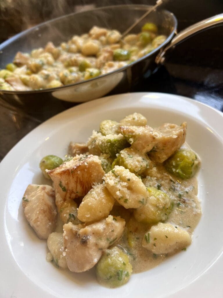 Creamy Chicken amd Sprout Gnocchi